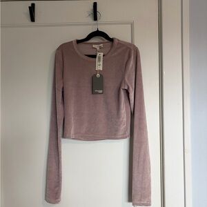 Wilfred Mauve Velvet Long Sleeve Top